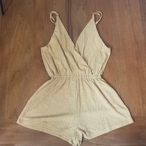 backless mustard romper